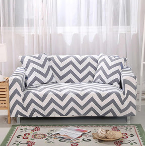 Grey Zigzag Sofa Slipcovers